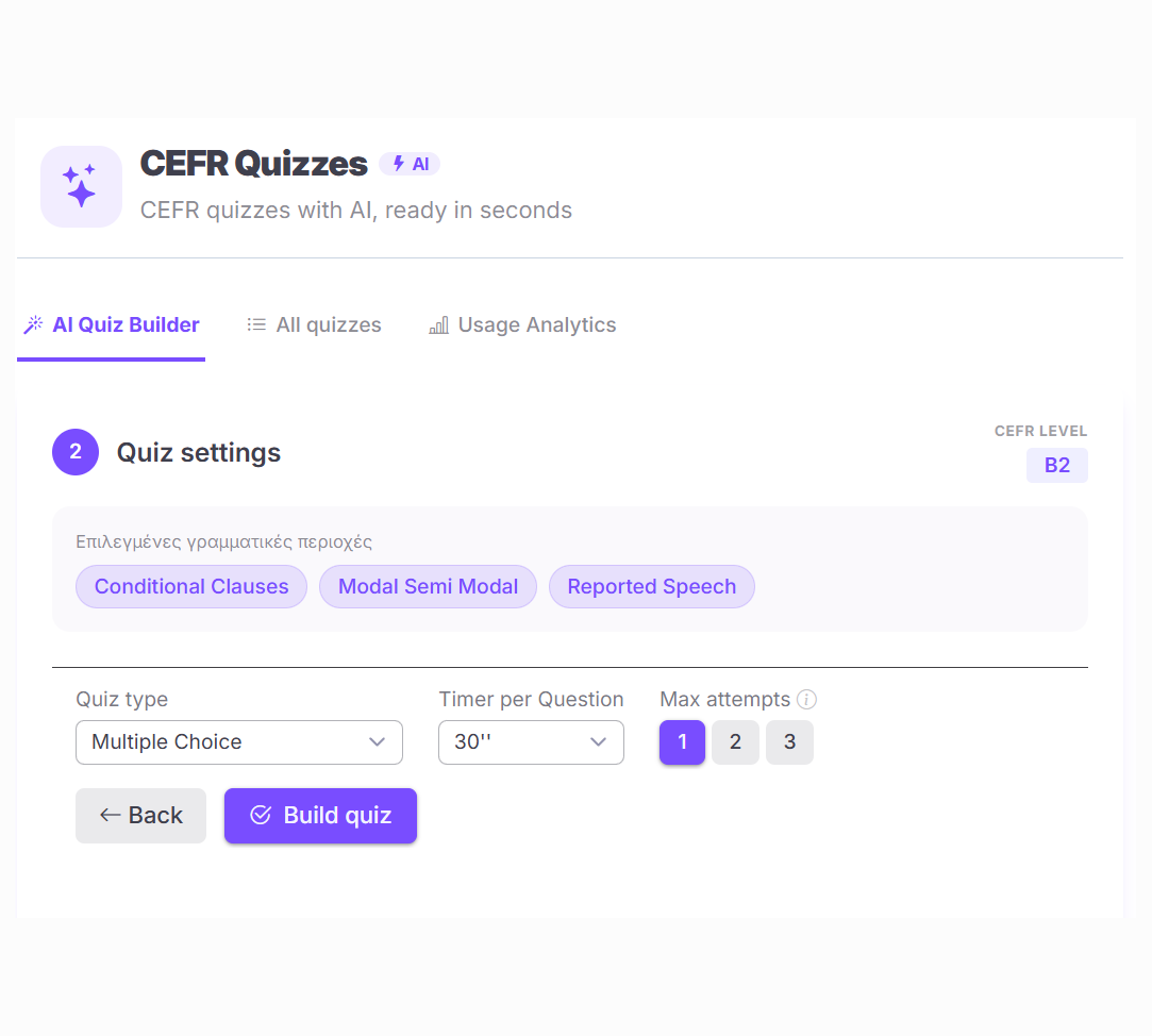 Step 3 — Quiz settings